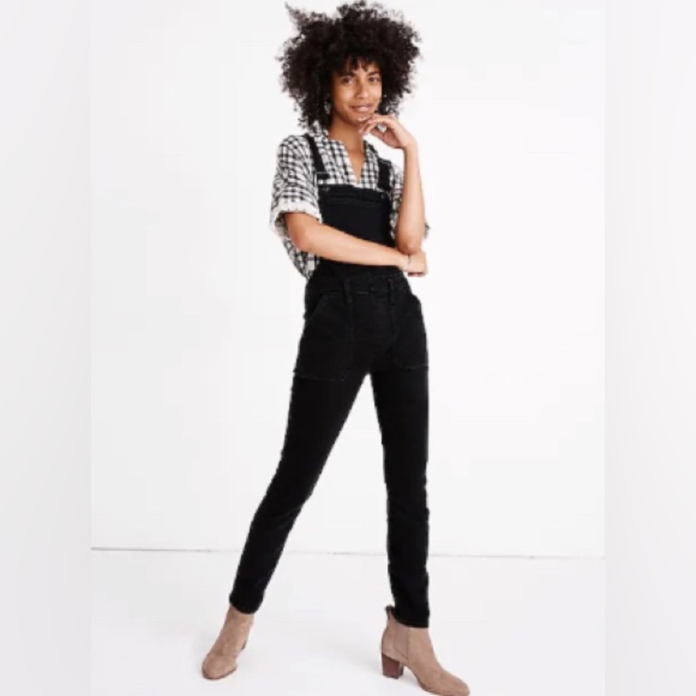 Madewell Black Denim Overalls